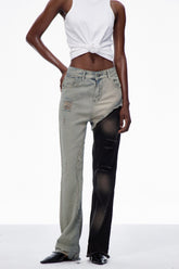 Carina Parçalanmış Yırtık Kot Pantolon